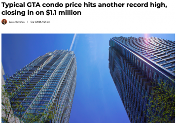 大多区新建Condo基准价突破百万加元！