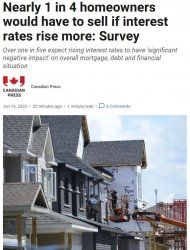 若加拿大继续加息 1/4的房主将不得不卖房！房价下跌15%！