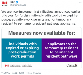 加拿大移民部宣布：狂送18个月工签！这两类人受益！拿PR更容易！
